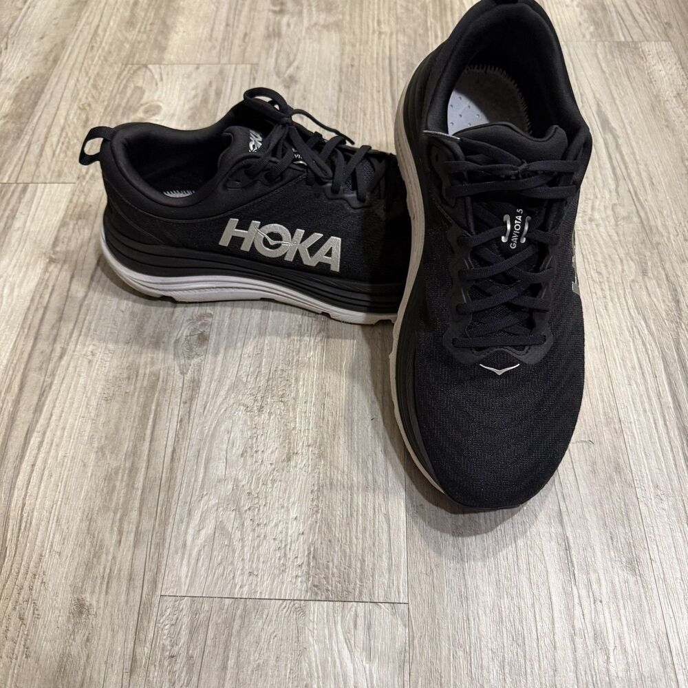 Hoka One One Gaviota 5 Black White Running Shoe's Men's Size 13D 1127929BWHT